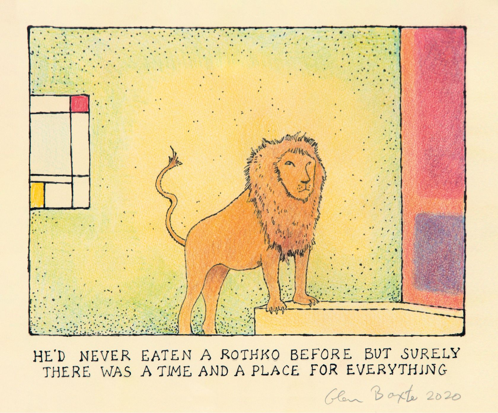 He'd never eaten a Rothko before but surely there was a time and a place for everything