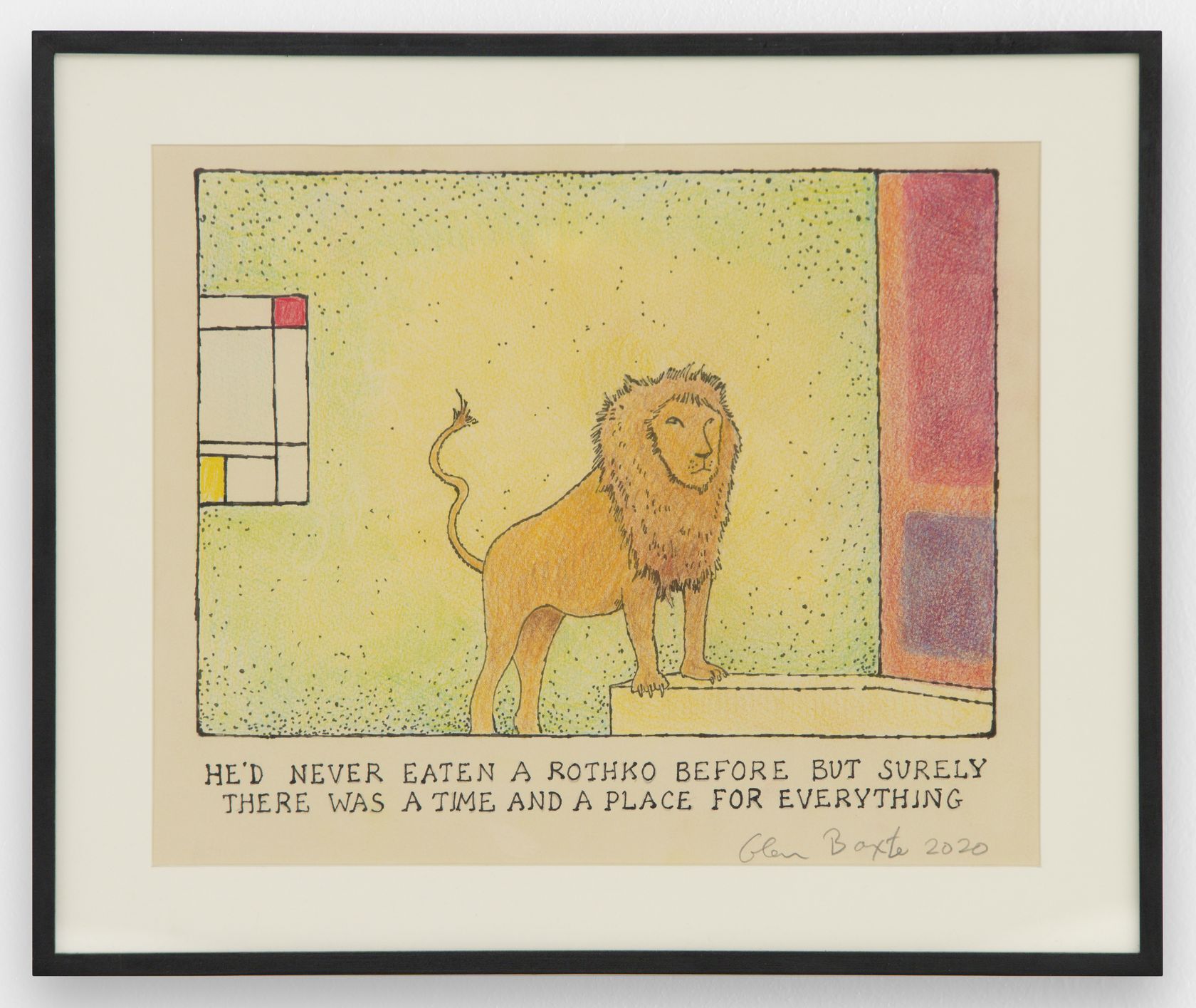 He'd never eaten a Rothko before but surely there was a time and a place for everything