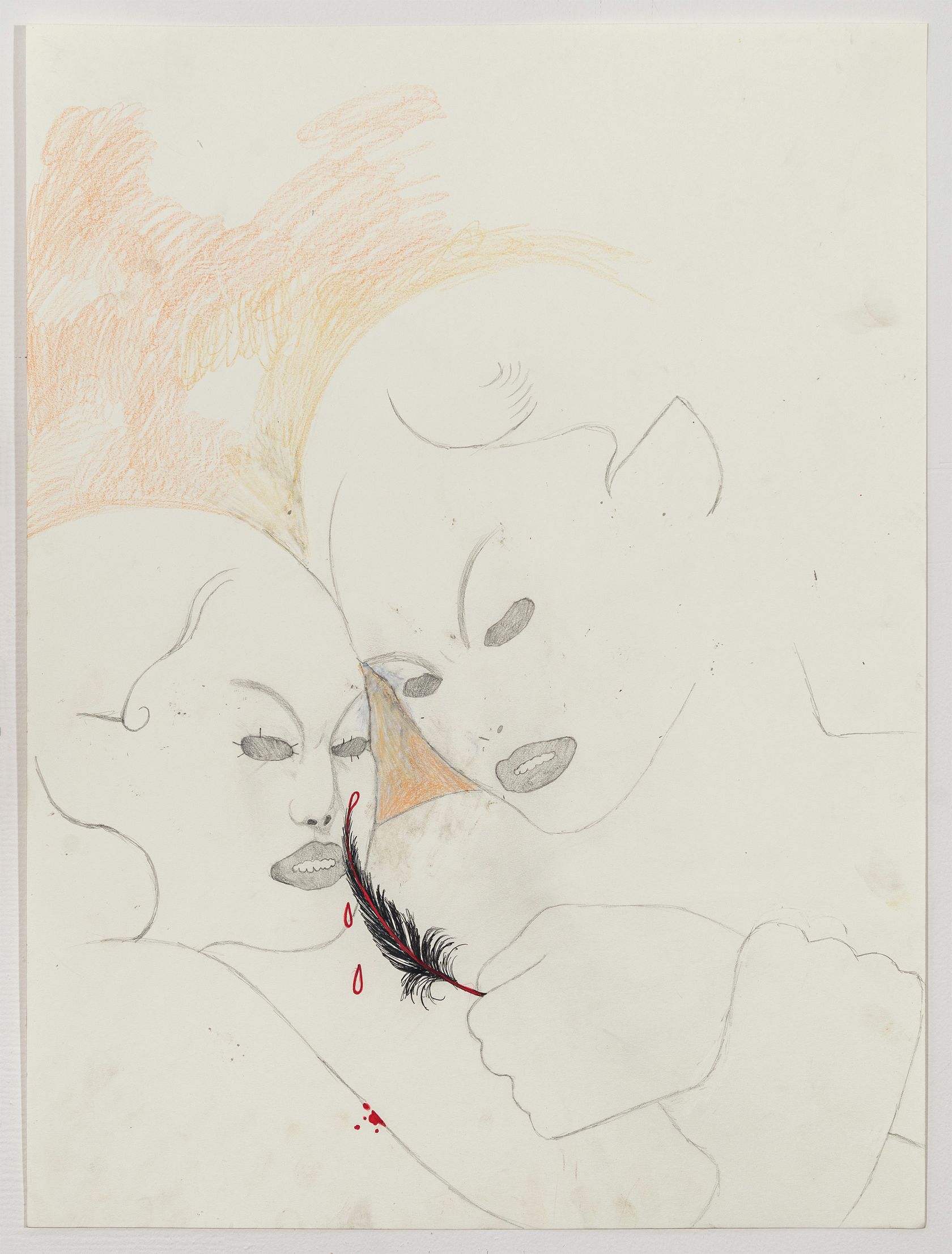 Amy Bravo, Together, 2023 Graphite, pastel, encre et crayon de couleur61 × 46 cm / 24 × 18 in. | 70 × 55 × 3 cm / 27 1/2 × 21 5/8 × 1 1/8 in. (encadré/framed)