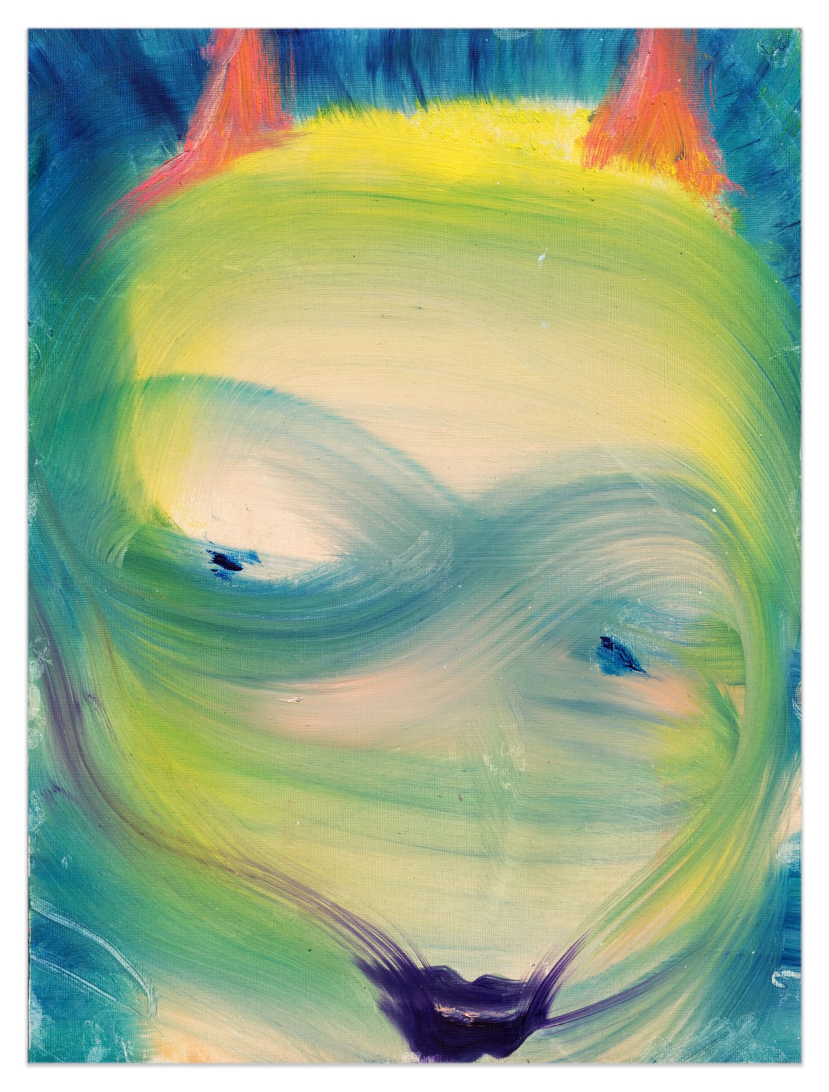 Aneta Kajzer, Devilman, 2022 Huile sur papier40 × 30 cm / 15 3/4 × 11 6/8 in. | 49 × 39 × 3.5 cm / 19 2/8 × 15 3/8 × 1 3/8 in. (encadré/framed)