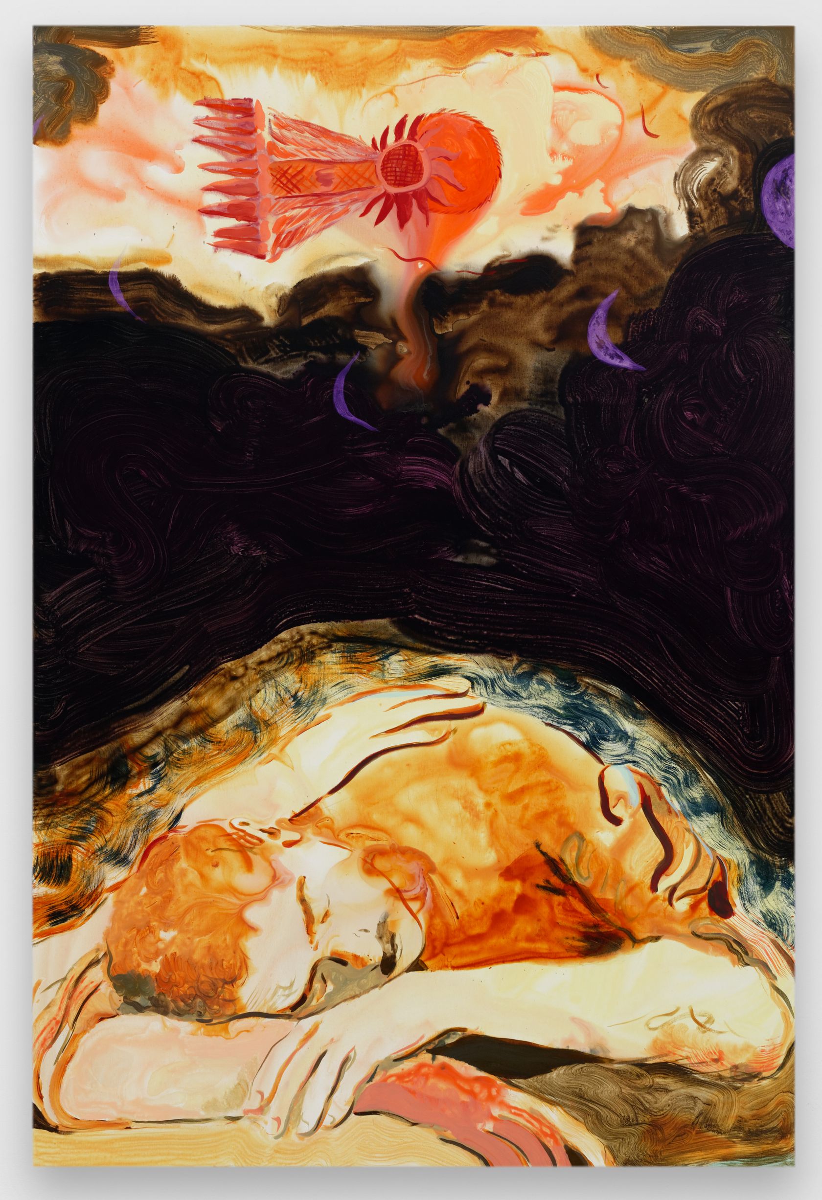 Anthony Cudahy, Sleeper and comet, 2022 Acrylique sur toile183 × 122 cm / 72 × 48 in.