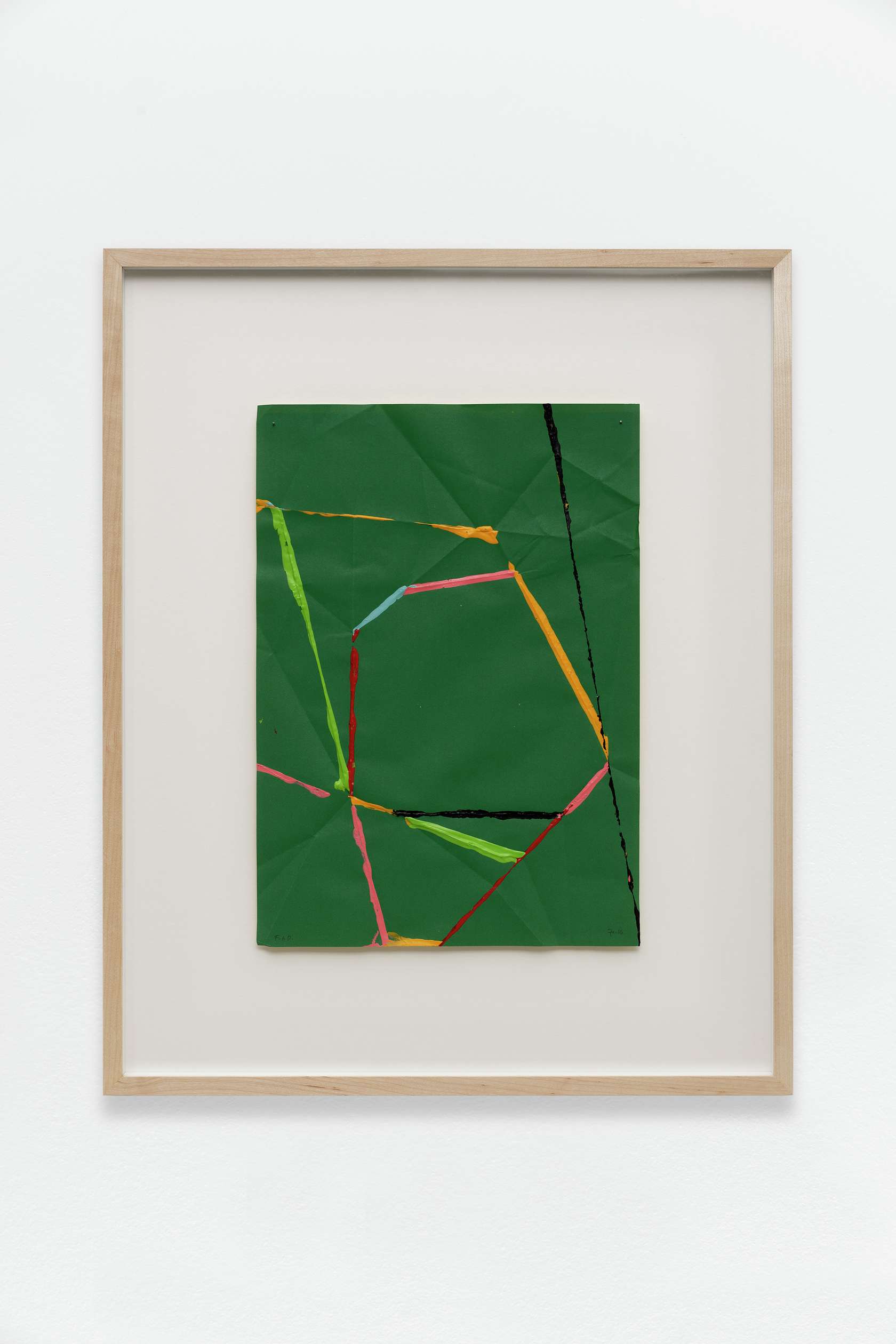 Beat Zoderer, Fold & Dip, 2016 Acrylique sur papier plié41 × 29 cm / 16 1/8 × 11 3/8 in.