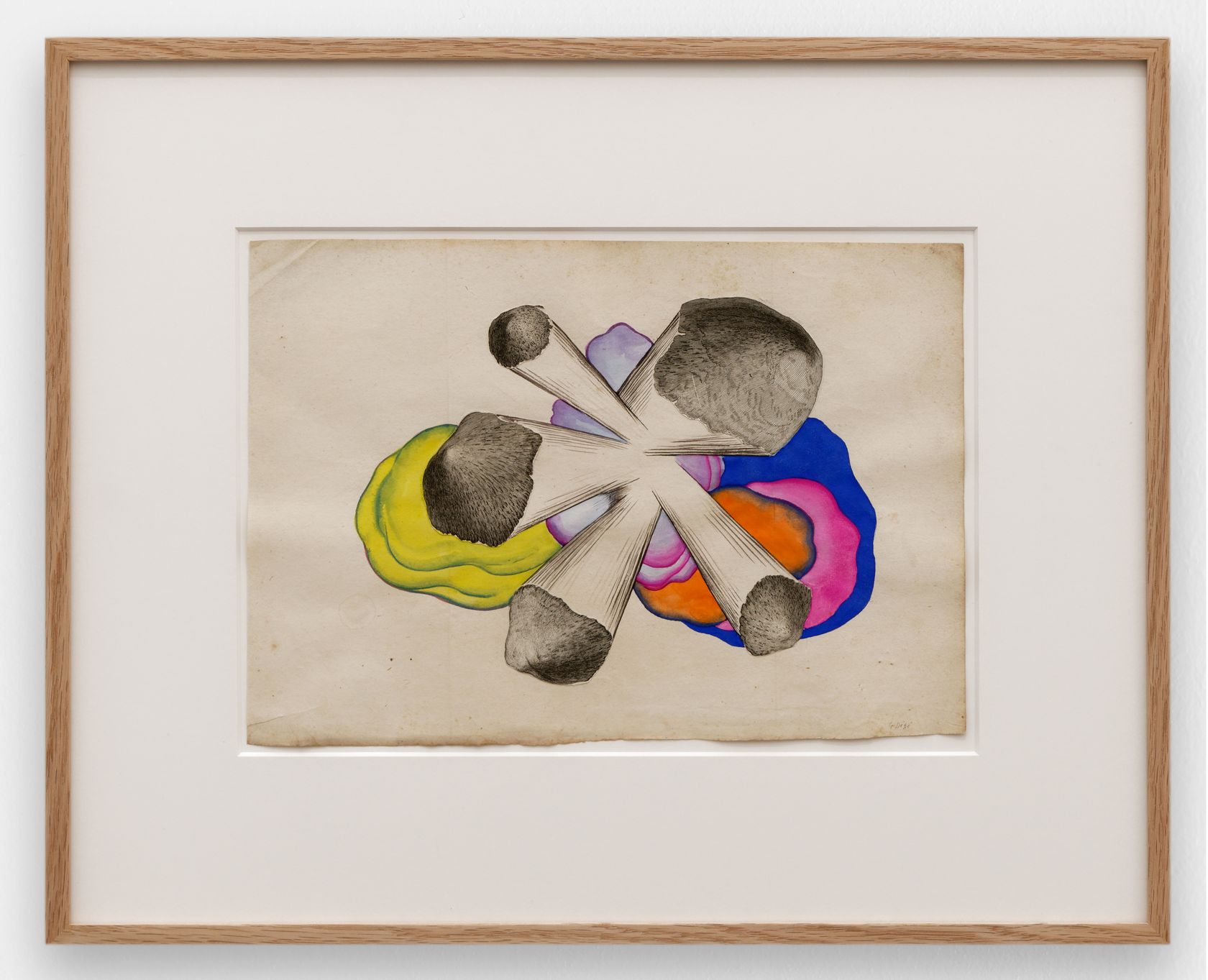 Guillaume Dégé, Sans titre, 2021 Gouache et collage sur papier XVIIIe21 × 30 cm / 8 2/8 × 11 6/8 in. | 38.5 × 47.5 × 2.5 cm / 15 1/8 × 18 6/8 × 1  in. (encadré/framed)