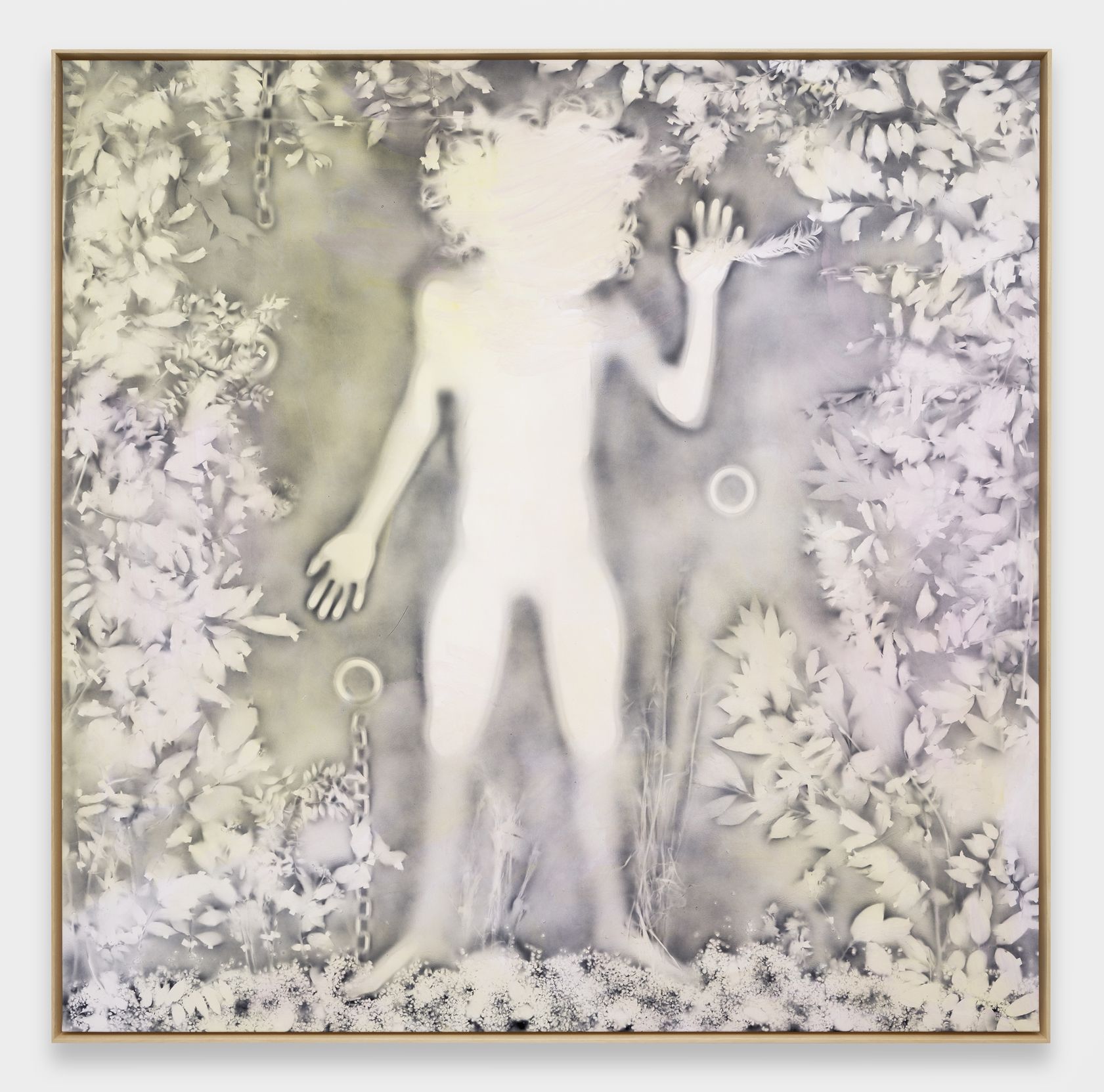 Hippolyte Hentgen, De la série les résistantes, 2021 Acrylique et encre sur toile192 × 193 cm / 75 5/8 × 76  in. | 196 × 197 × 5.5 cm / 77 1/8 × 77 1/2 × 2 1/8 in. (encadré/framed)