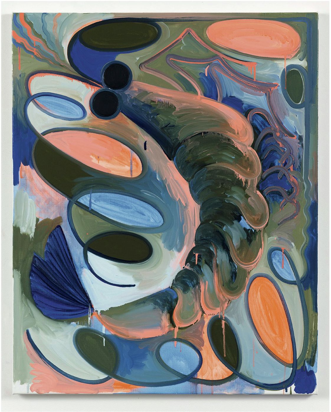 Hugo Capron, Bonbon crevette (Saumon fantaisie), 2021 Huile sur toile100 × 80 cm / 39 3/8 × 31 1/2 in.