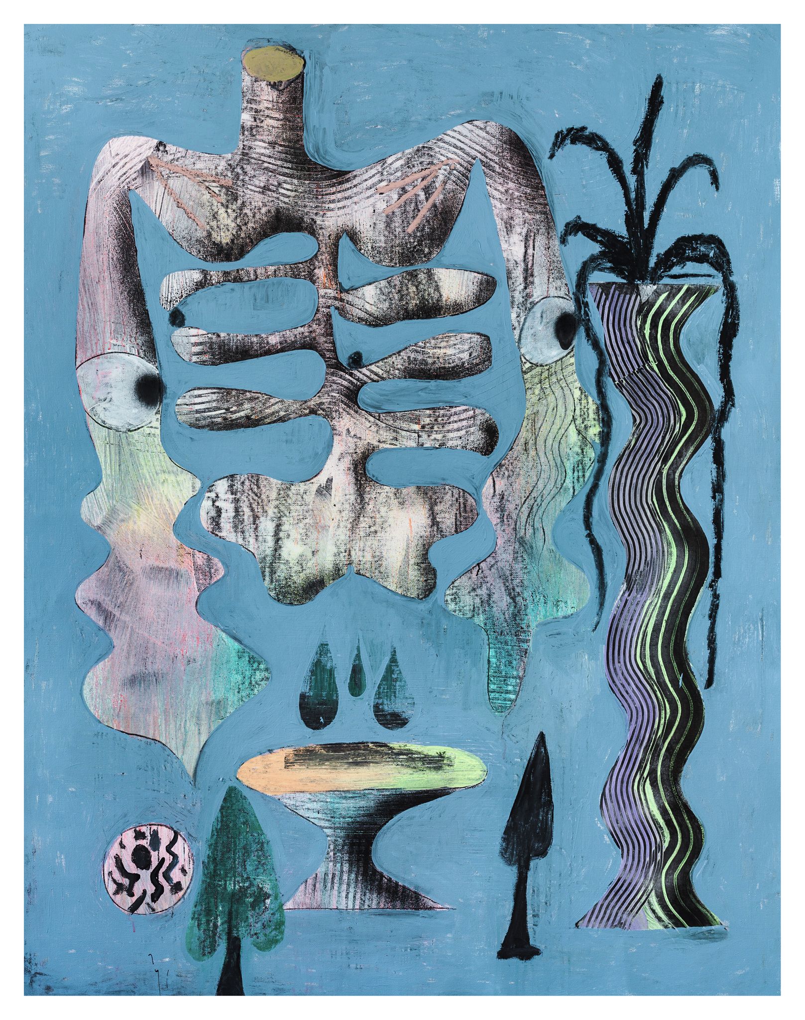 József Csató, Biology of forgetting, 2021 Huile et acrylique sur toile180 × 140 cm / 70 7/8 × 55 1/8 in.
