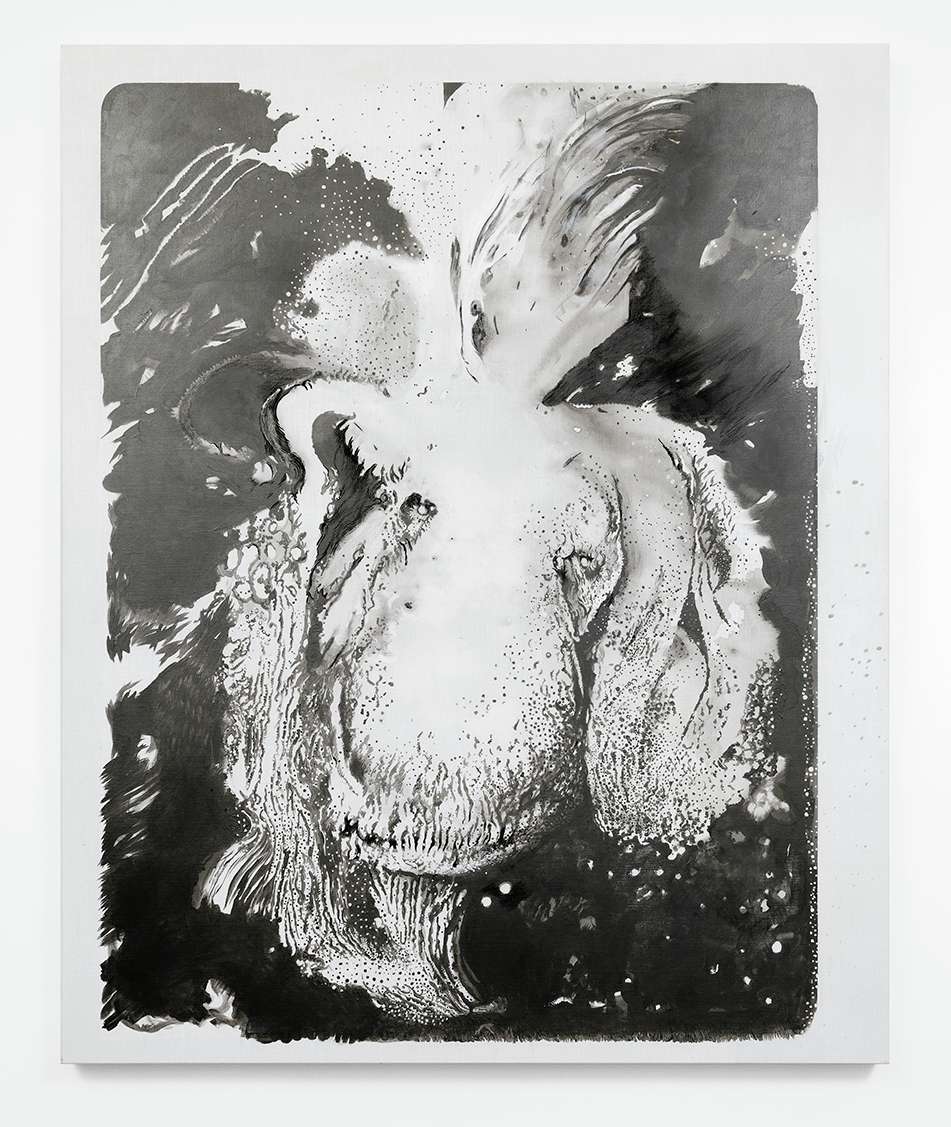 Julien Tiberi, Symphonic Lava, 2019 Peinture au graphite sur toile160 × 130 cm / 63  × 51 1/8 in.