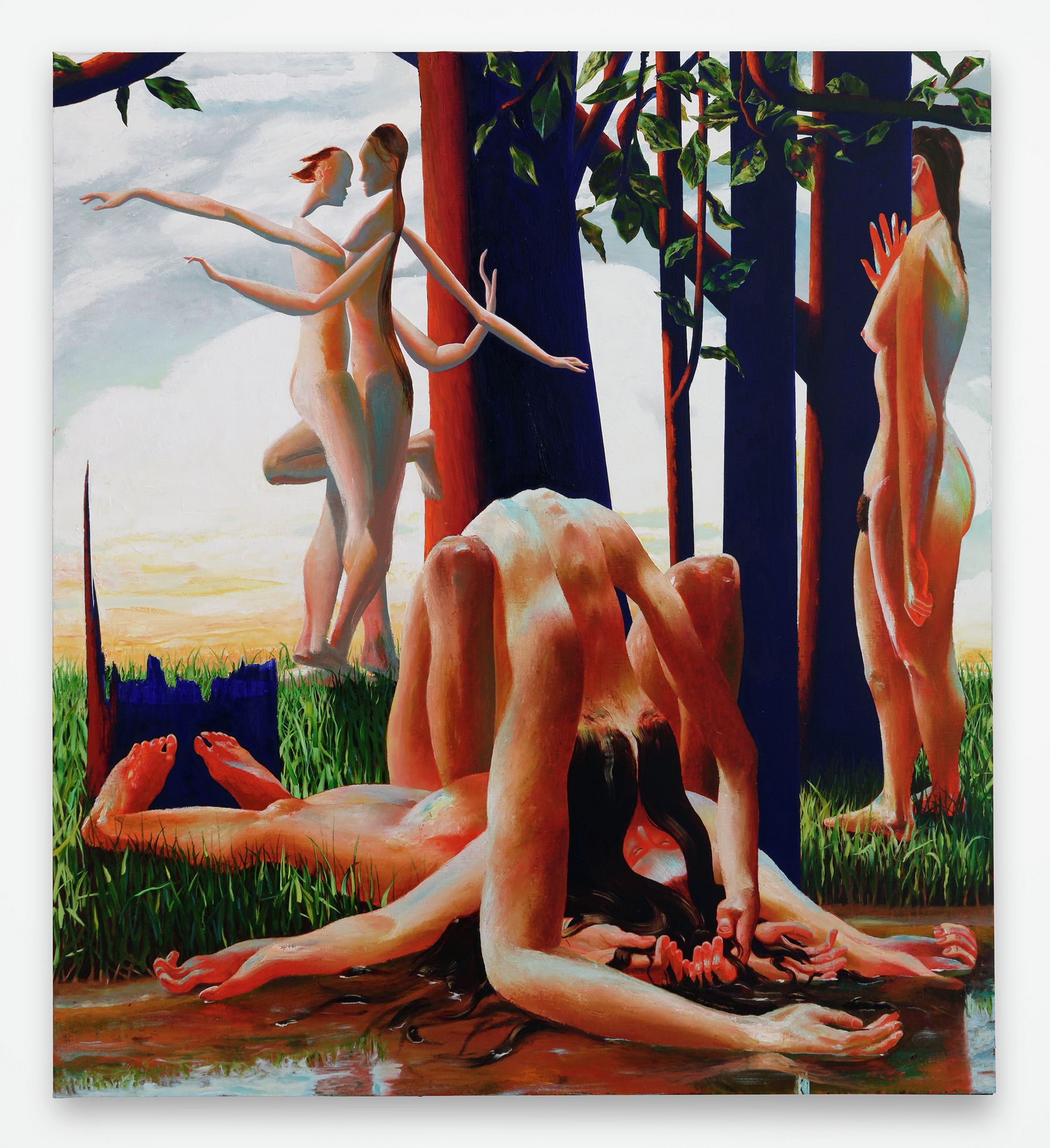 Laurent Proux, Dans la forêt IV, 2021 Huile sur toile200 × 180 cm / 78 6/8 × 70 7/8 in.