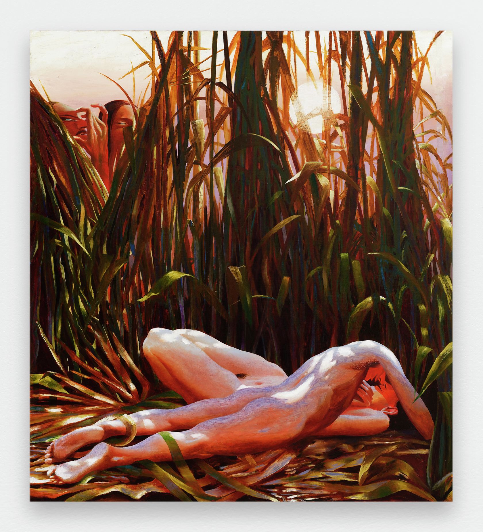 Laurent Proux, Dans les herbes hautes II (Le crépuscule), 2022 Huile sur toile200 × 180 cm / 78 6/8 × 70 7/8 in.