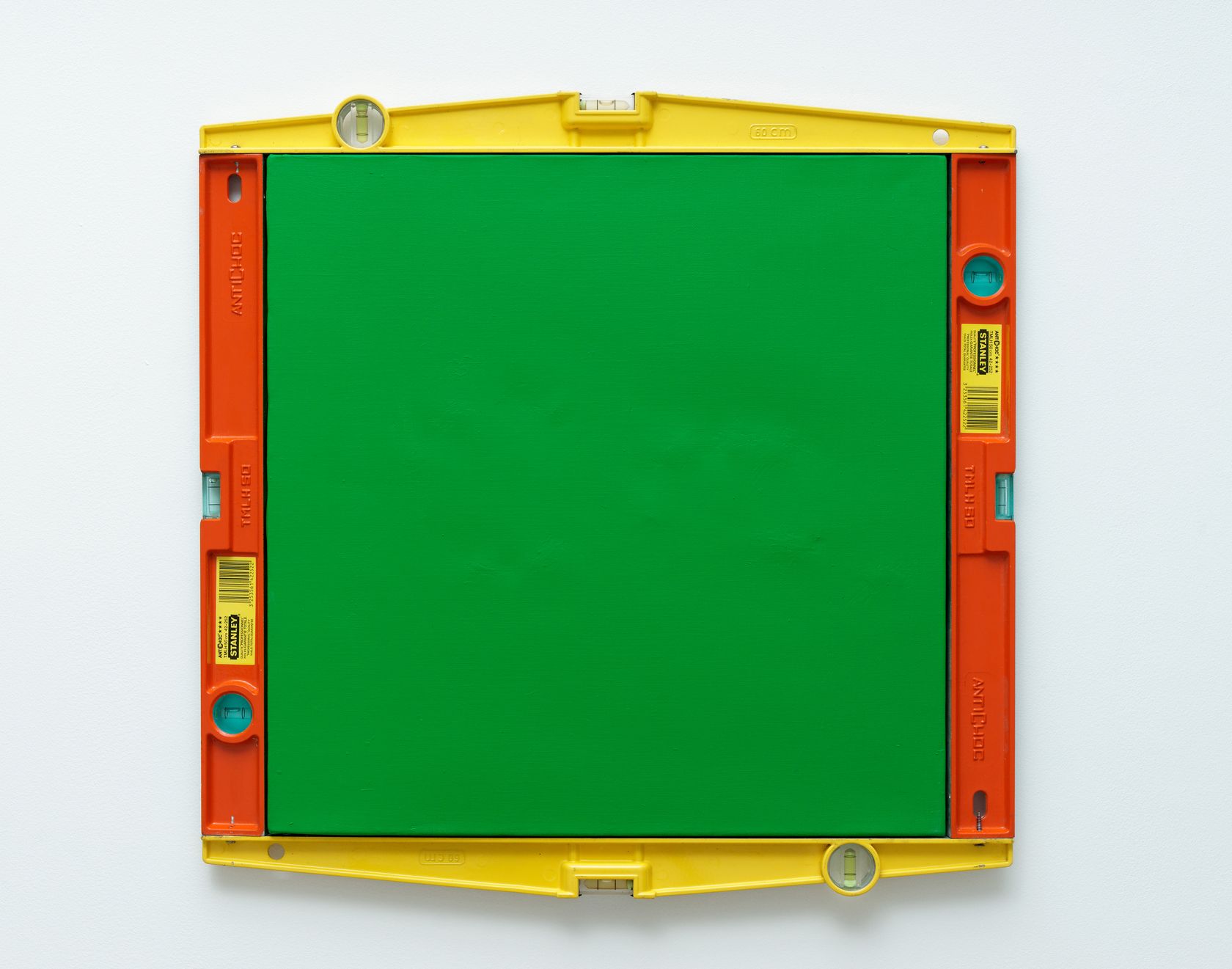 Présence Panchounette, Peinture à niveau, 1983 Acrylique sur toile et niveaux en métal59 × 60 cm / 23 2/8 × 23 5/8 in.