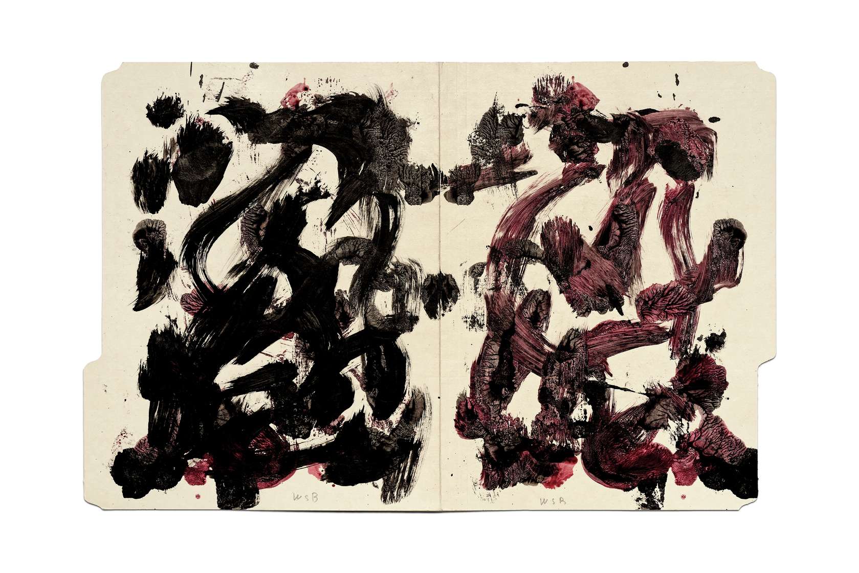 William S. Burroughs, Untitled, 1992 Encre sur chemise cartonnée30 × 47 cm / 11 6/8 × 18 1/2 in.