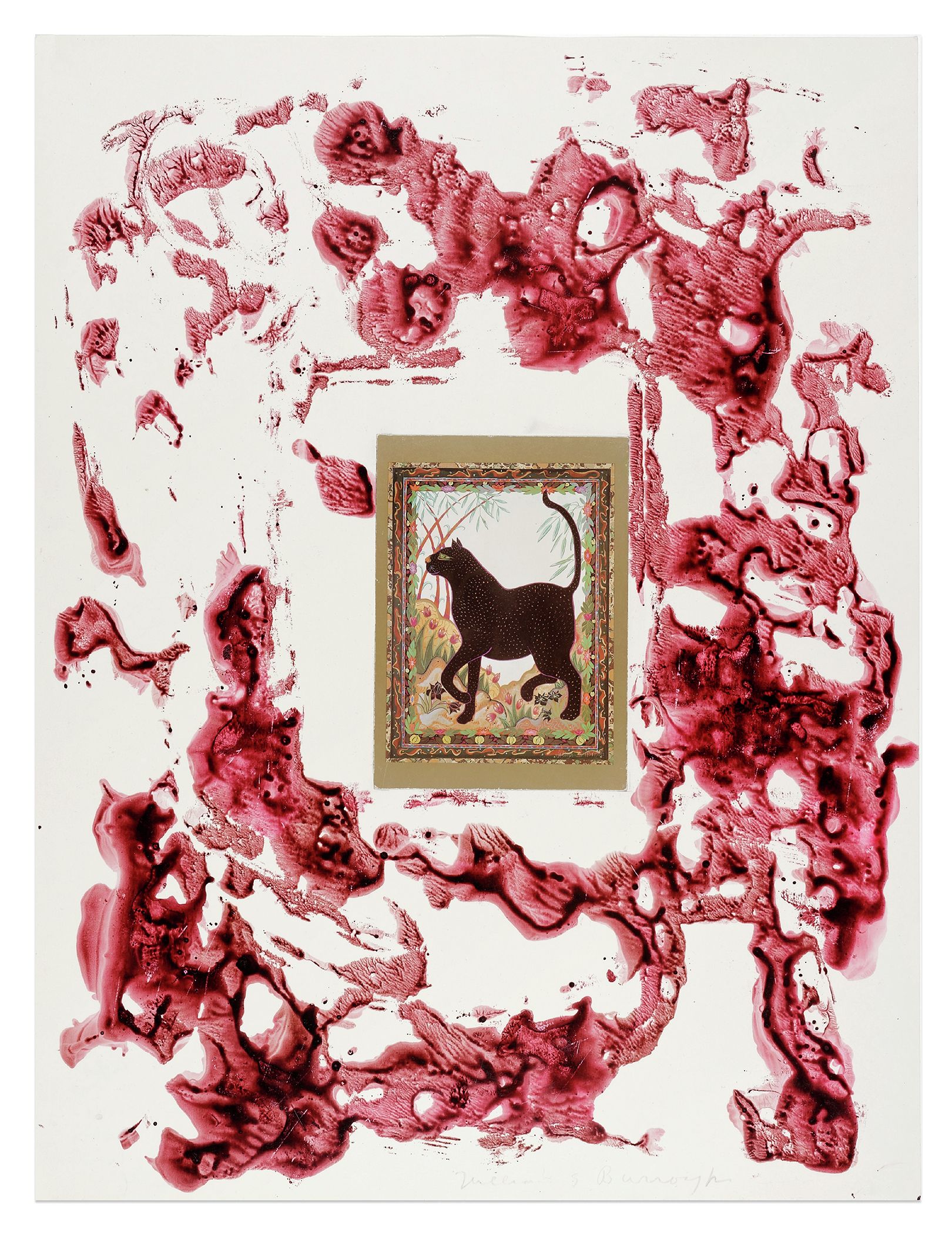 William S. Burroughs, I am the cat who walks alone..., 1992 Encre et collage sur papier58.5 × 44.5 cm / 23  × 17 1/2 in.